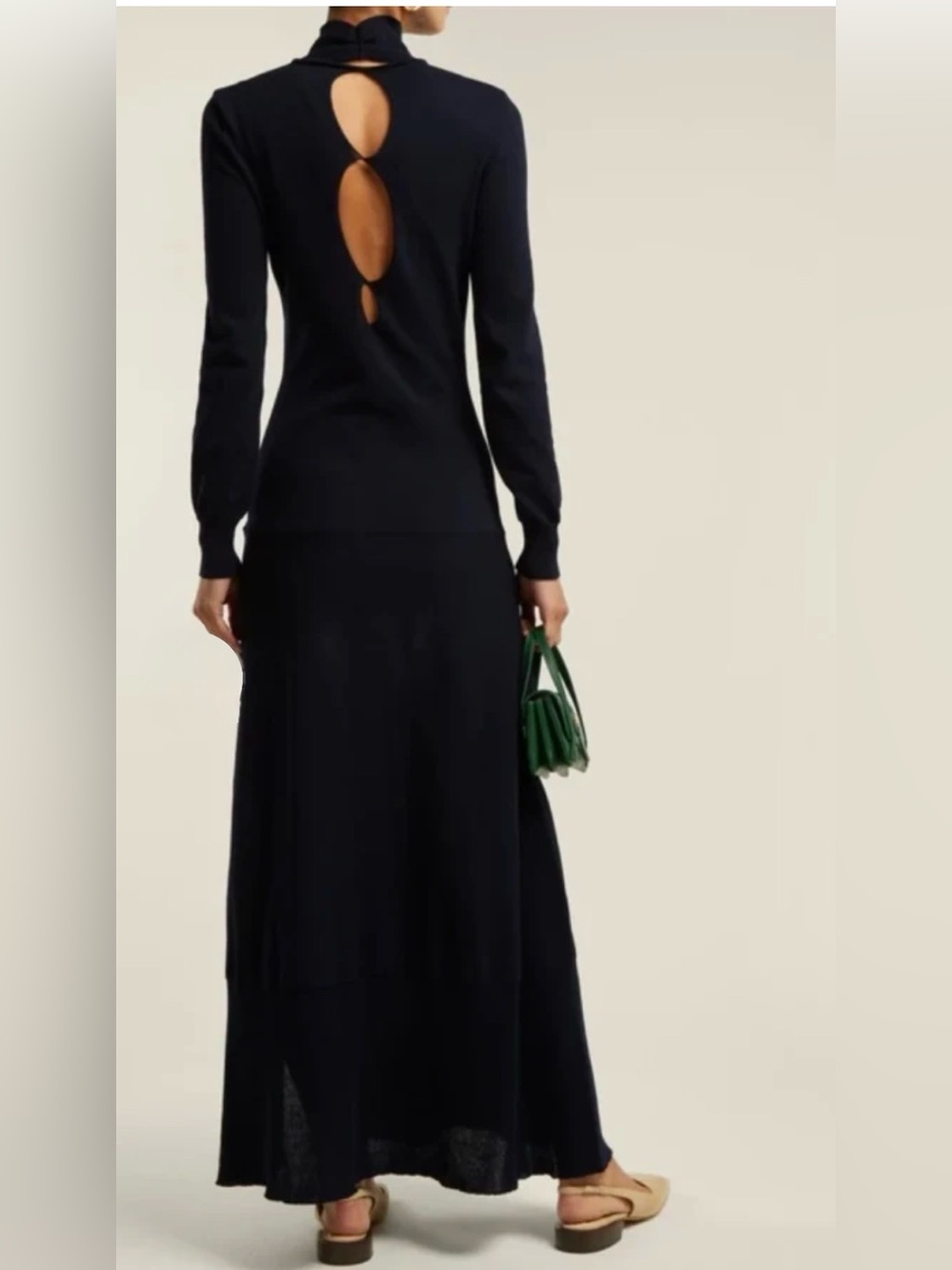 JACQUEMUS Baya Cutout Cotton-blend Maxi Dress in Navy, size M (6) - Picture 2 of 16